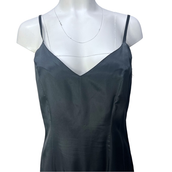 VTG 90's NANCY JOHNSON Black L/S Beaded Pleated Gothic Dress w/ Under Dress Sz 8 - Picture 12 of 16